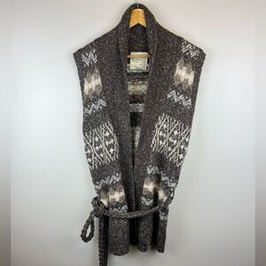 KENJI Brown Alpaca Wool Blend Tunic Sweater Vest